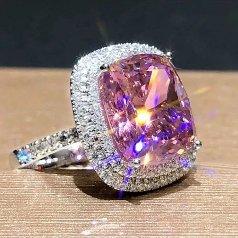 Pink Diamond Princess Cut Ring - Picture 3 of 12